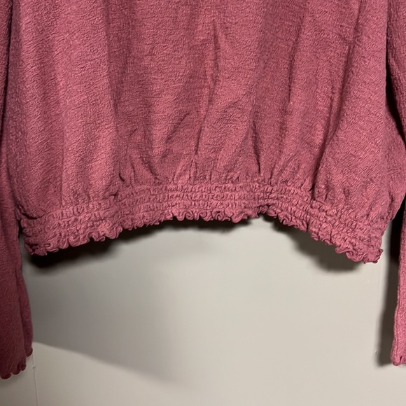 Texture and Thread by Madewell dark mauve peasant top size XL - Picture 2 of 7